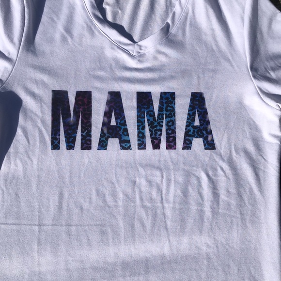 Mama V Neck Tee Shirt - Picture 2 of 6